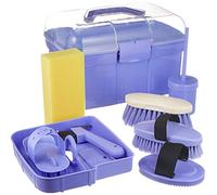 Kerbl Scatola da toelettatura riempita per bambini, viola (kit per la cura dei cavalli) 321765, 8 pezzi (confezione da 1), polipropilene