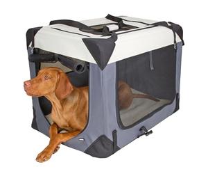Kerbl Scatola da Viaggio Viaggio, 91 x 63,5 x 63,5 cm, Colore: Grigio/Beige