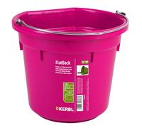 Kerbl Secchio per mangime e acqua FlatBack, rosa, 20l, plastica, 1 posto pasto, estremamente robusto, con scala di riempimento