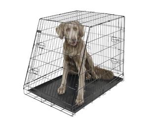 Kerbl Slant Anteriore Cane Gabbia Pieghevole 2 Porte, 76 x 54 x 64 cm, Nero