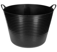 KERBL Trogolo fless. FlexBag, 42 l Nero | 42 litri, nero, robusto cestino in plastica come secchio per mangime, trasporto e pulizia, per stalla, cortile e in viaggio