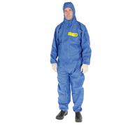 Kerbl Tuta di protezione chimica CoverBase con cappuccio a 3 pezzi XL blu