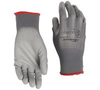 Kerbl works 6 paia di guanti Gnitter Grey, guanti da lavoro, 8/M, unisex, grigio, poliestere, rivestimento in PU, officina, industria, montaggio, pittori