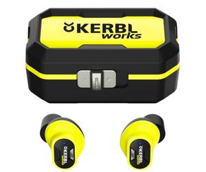Kerbl works Buds BT Protezione acustica/Cuffie in-ear con Bluetooth | Bluetooth, modalità consapevolezza, IP65, custodia ricaricabile, cuffie, tappi per le orecchie elettronici