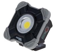 Kerbl works WorkFire 1000 faretto LED mobile, lampada da lavoro, IP54, nero, grigio, 10x10x4,5cm, 10W, 1000lm, ricaricabile, magnete integrato
