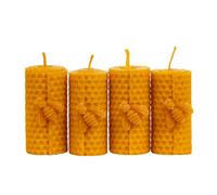 KERC - Candele al miele - 100% ecologiche e artigianali - Luce naturale per purificare gli spazi - Rituale, Decorare e regalare - 4 candele decorative - Senza tossici fatte a mano. (arrotolato 7 x 3