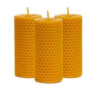 KERC - Candele di Miele - 10 Stili, (3) Avvolte 10x5cm. 100% Ecologiche e Artigianali. Circa 33h di Luce per Purificare Spazi, Fare Rituali, Decorare e Regalare - Candele Decorative, con AROMA.