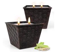KERCAMKEL Confezione da 2 candele grandi alla citronella per esterni - Durata di combustione 120-180 ore - Cera di soia naturale - 2,4 once - Candela profumata alla citronella - Uso interno e in