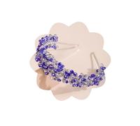 Kercisbeauty Something Blue Crystal Hair Crown per donne e ragazze Wedding Bridal Hair Tiara Gioielli Occasioni speciali fatti a mano Gioielli per capelli in cristallo (blu navy)