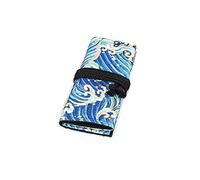 KerDejar - Astuccio arrotolabile in tela con 24 fori, portapenne, per avvolgere il trucco