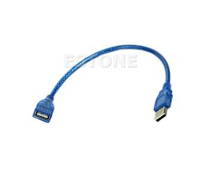 KERDEJAR Cavo di prolunga USB 2.0 Corto da 30 cm Femmina a Maschio Blu