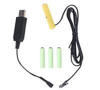 KERDEJAR Eliminatore di batterie 4AAA 6V, Alimentatore USB Sostituisci 4 batterie da 1,5 V, Elimina Il Cavo della Batteria per l'orologio Giocattoli Luci Natalizie Ventilatore LED (Rimovibile)
