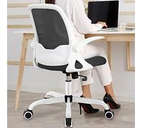 KERDOM Sedia da Ufficio, Sedia Ufficio Ergonomica da Scrivania con Braccioli Pieghevoli, Sedia Computer a Rete Sedia da Lavoro Sedia Leggera, Sedia Girevole a 360 °