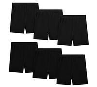 KEREDA Pantaloncini Bambina Ragazza Short Leggings Corti Mutande Sportivi Estivi Bike Cotone 2-10 Anni Pacco de 6, Nero 5-7 Anni