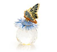 Keren Kopal Butterflies sfera di cristallo scatola portagioie decorata e cris...