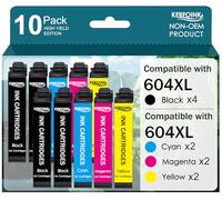 KERFOINK Cartucce d'inchiostro 604XL per Epson 604 604 XL Multipack per Expression Home XP-3200 XP-3205 XP-4200 XP-4205 XP-2200 XP-2205 Workforce WF-2910 WF-2930 WF-2935 WF-2950 (confezione da 10)