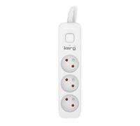 KERG Prolunga 3m 3 prese con interruttore 16A 3680W bianco-grigio