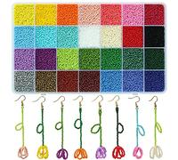 KERGAEN Semiperline dimensione 2mm, 28 colori, circa 22400 pezzi in una scatola a 28 griglie, semiperline rotonde in vetro 12/0 per la realizzazione di gioielli.