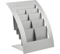 Kerkmann 1 Porta brochure da tavolo VARIA, A4/ A5/ DIN lungo, scomparti 5, Metallo, argento
