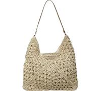 KERLYING Borsa Donna Estiva 2025 Paglia, A Tracolla Da Spiaggia Traforata, Tracolla Per Il Tempo Libero, Grande Intrecciata Per Le Vacanze Al Mare (Beige)