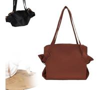 KERLYING Grocery Bag, 2025 New Women's Collapsible Shopping Bag, Large-Capacity Shoulder Bag Perfect for Travel, Camping, and Shopping (Dark Brown)