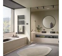 Kermi Credo Half flat-E radiatore da bagno, funzionamento esclusivamente elettrico, EAE1A10600315XK, Credo Half flat-E; Credo Half flat; Credo nero opaco [Radiatori > Termoarredo]