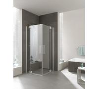 Kermi entrée d'angle PASA XP EPL 07518 - à gauche, PXEPL075181AK, PXEPL075181AK, Colorazione: Argento Lucido Opaco Vetro Trasparente Vetro Reale Trasparente