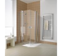 Kermi entrée d'angle RAYA EPL 12020 - demi gauche, RAEPL12020VPK, RAEPL12020VPK, Colorazione: Argento ad alta lucentezza Vetro reale trasparente pulito