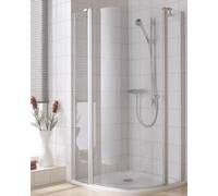 Kermi quart de cercle IBIZA 2000 S2L 09018, I2S2L090182PK, I2S2L090182PK, Colorazione: Vetro bianco genuino chiaro chiaro Pulire