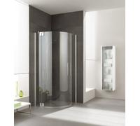 Kermi quart de cercle PASA XP 50L V7218, PX50LV7218VPK, PX50LV7218VPK, Colorazione: Argento ad alta lucentezza Vetro reale trasparente pulito