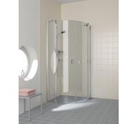 Kermi quart de cercle RAYA P50 12020, RAP5012020VPK, RAP5012020VPK, Colorazione: Argento ad alta lucentezza Vetro reale trasparente pulito