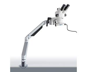 KERN Optics - Set microscopio stereomicroscopio con doppia maniglia, braccio a molla con morsetto, tubo binoculare, obiettivo 0,7 x 4,5 x