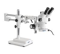 KERN OZM 922 Optics OZM-91 - Set microscopio stereo, tubo binoculare, illuminazione LED da 4,5 W, universale (braccio doppio con cuscinetti a sfera con piastra)