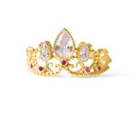 KERNES Straighten Your Crown Diamond Ring, Anello a Corona con zirconi cubici Regolabili, Anello a Corona Minimalista ispiratore, Gioielli alla Moda con Corona per Donne e Ragazze (Gold)