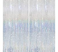 KERNOWO 2 tende a forma di orpello, argento glitterato, per feste di compleanno, decorazione per Capodanno 2024, discoteca, Natale, feste