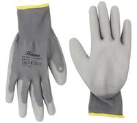 Keron Guanti in poliuretano Gnitter Grey, confezione da 6 guanti a maglia fine, taglia 9