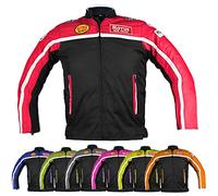 KEROZEN Bambino Moto - Giacca di protezione traspirante per motocross, per bambini e tutte le 4 stagioni (8 Years, RED)