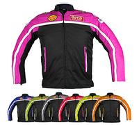 KEROZEN Bambino Moto - Giacca di protezione traspirante per motocross, per bambini e tutte le 4 stagioni (8 Years, PINK)