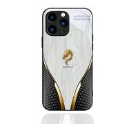 Kerquyu Personalized Wood Grain Dragon Compatible with Tempered Glass Case for iPhone 17/16/15 Plus Pro Max, Dragon Pattern Glass Silicone Shockproof Cover (For 15Plus,White)