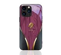 Kerquyu Personalized Wood Grain Dragon Compatible with Tempered Glass Case for iPhone 17/16/15 Plus Pro Max, Dragon Pattern Glass Silicone Shockproof Cover (For 17Promax,Purple)