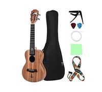 KERREY 23/21/ 26 Pollice Tenor Ukelele Zebrawood con Borse Gig Strap Strings Pulthing Ploth Capo Picks in Celluloide Ukulele Viaggio (Color : 21inch)