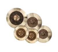 KERREY Accessori per percussioni Set di Piatti Fatti A Mano da 5 Pezzi, Piatti da 14" Hihat/16 Crash/18 Crash/20 Ride con Borsa per Piatti per Set di Batteria Piatti per Tamburi