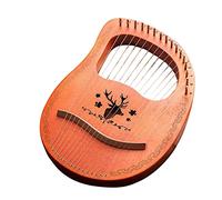 KERREY Arpa a Lira in Legno 16-Nota Lyre Harp Mahogany Metal String Bone Saddle Sella Lyre Harp con Chiave di Tuning