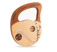 KERREY Arpa a Lira in Legno 21 Stringhe in Metallo Arpa in Legno Lyre Harp Strumento A Corda con Chiave A Tuning per Amanti della Musica Principianti