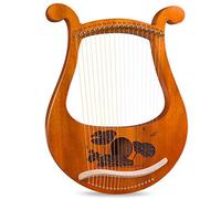 KERREY Arpa a Lira in Legno Lyre Harp 19 Stringhe in Metallo Mahogany Harp Lyre Harp Strumento A Corda con Chiave di Tuning per Gli Amanti della Musica Principianti