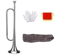 KERREY Corno di Cavalleria per Tromba d'Argento Placcato Oro con Bocchino per Principianti Bugle Trumpet (Color : 04)