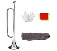 KERREY Corno di Cavalleria per Tromba d'Argento Placcato Oro con Bocchino per Principianti Bugle Trumpet (Color : 05)