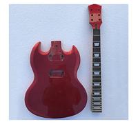 KERREY Corpo E Collo Cremisi per Chitarra Elettrica Fai da Te con Lastra del Collo Senza Hardware Corpo Chitarra incompiuto