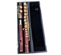 KERREY Flauto Contralto con Corpo in Legno Rosso del Sud Africa Chiave sol Placcata in Oro Flauto Italiano Flauto Set