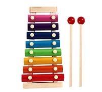 KERREY Glockenspiel Xilofono in Legno Strumento Musicale Carillon Pianoforte A 8 Toni A Bussare A Mano Piastra in Alluminio Pianoforte A Colori Sussidi Didattici Musicali